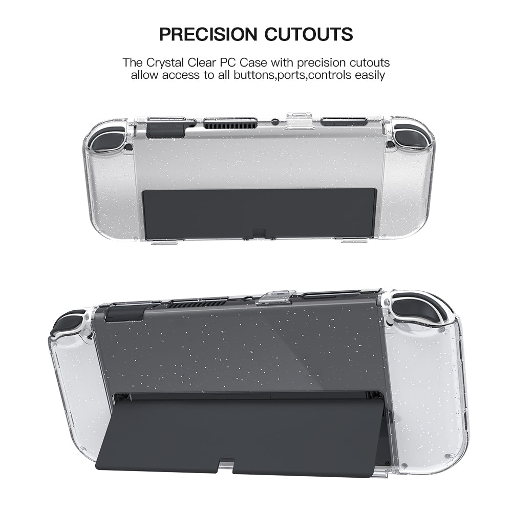 JYS JYS-NS221 Detachable Transparent Glitter PC Protective Case Drop-proof Cover for Nintendo Switch OLED JYS JYS-NS221 Detachable Transparent Glitter PC Protective Case Drop-proof Cover for Nintendo Switch OLED